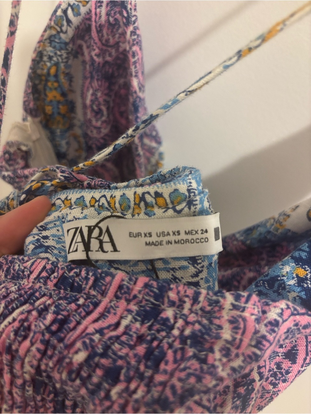Zara Pink and Blue Paisley Print Sundress - Picture 6 of 6